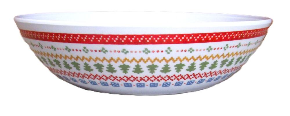 Joyland Melamine Salad Bowls Set of 4 Colorful Fair Isle Pattern 3 Cup Capacity